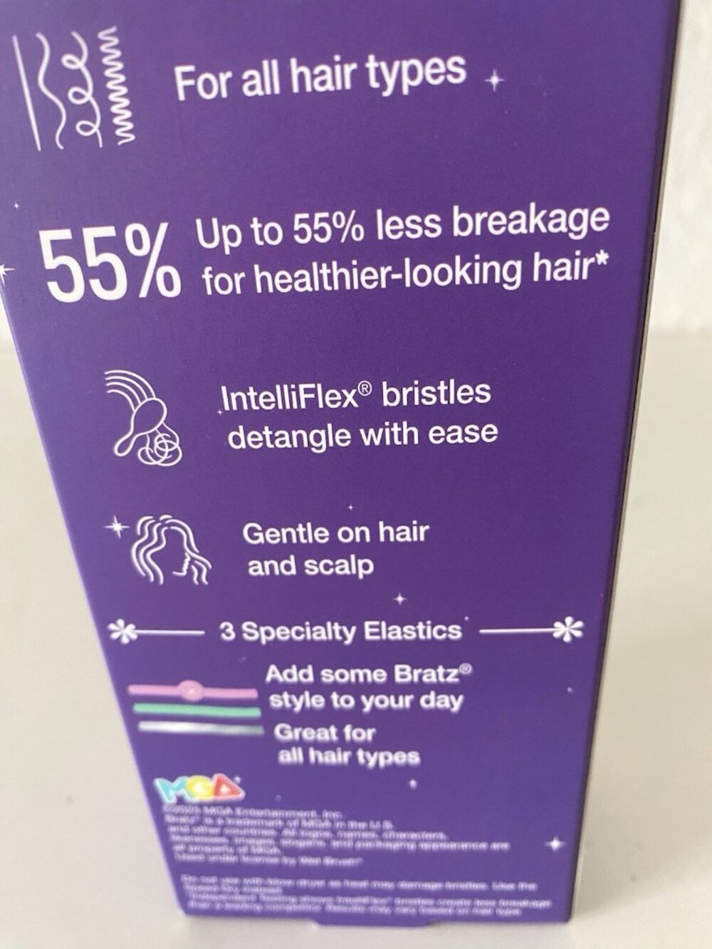Wet Brush Bratz JADE Original Detangler & 3 Specialty Hair Elastics Wet Or Dry - Picture 7 of 9
